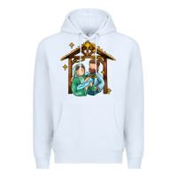 White jesus newborn oh holy night Premium Hoodie - MaliasSmallBusiness