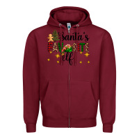 Burgundy santa's favorite elf Zipper Hoodie - AdoDesignShop