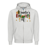 Dove Grey santa's favorite elf Zipper Hoodie - AdoDesignShop