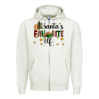 Oatmeal Heather santa's favorite elf Zipper Hoodie - AdoDesignShop