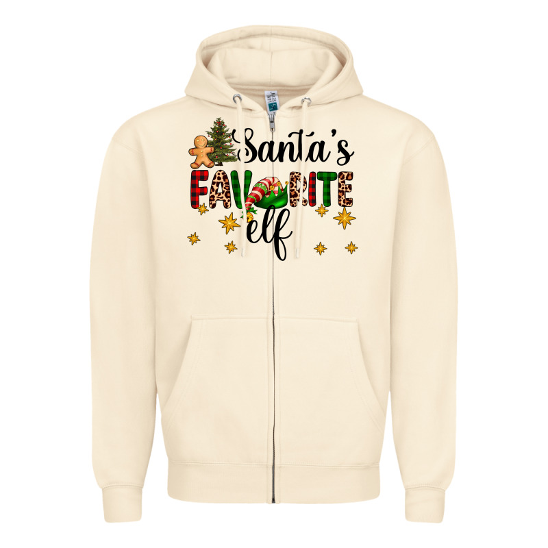 Santa's Favorite Elf Zipper Hoodie by AdoDesignShop | Teevron