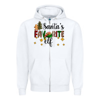 White santa's favorite elf Zipper Hoodie - AdoDesignShop
