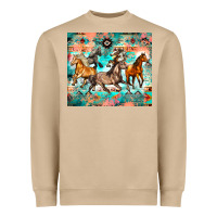 Mushroom western running horses Heavyweight Sweatshirt - Zillion Design Studio