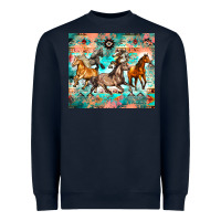 Navy western running horses Heavyweight Sweatshirt - Zillion Design Studio