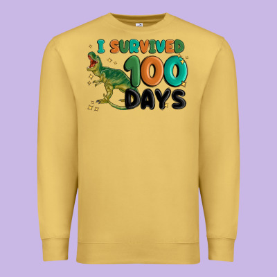 I Survived 100 Days Premium Sweatshirt Designed By Maliassmallbusiness