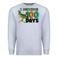 Heather Grey i survived 100 days Premium Sweatshirt - MaliasSmallBusiness