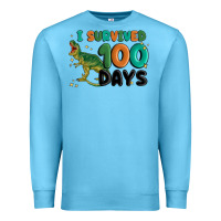 Ocean Blue i survived 100 days Premium Sweatshirt - MaliasSmallBusiness