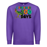Purple i survived 100 days Premium Sweatshirt - MaliasSmallBusiness