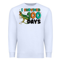 White i survived 100 days Premium Sweatshirt - MaliasSmallBusiness