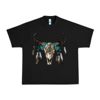 Black boho bull skull Urban Heavy Tee - RanaPortraitStore