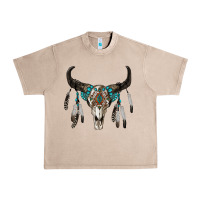 French Oak boho bull skull Urban Heavy Tee - RanaPortraitStore