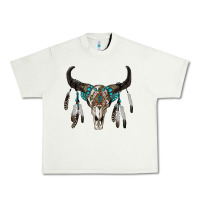 Pistachio boho bull skull Urban Heavy Tee - RanaPortraitStore