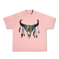 Salmon boho bull skull Urban Heavy Tee - RanaPortraitStore