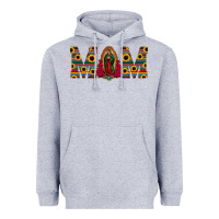 Heather Grey mom lady of guadalupe  serape sunflower Heavyweight Hoodie - Jasminsmagicworld