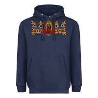 Navy mom lady of guadalupe  serape sunflower Heavyweight Hoodie - Jasminsmagicworld