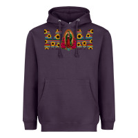 Plum mom lady of guadalupe  serape sunflower Heavyweight Hoodie - Jasminsmagicworld