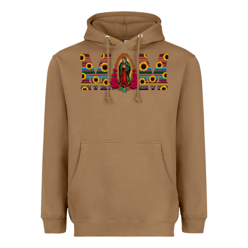 Mom Lady Of Guadalupe  Serape Sunflower Heavyweight Hoodie by Jasminsmagicworld | Teevron