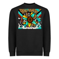 Black turquoise gemstone sunflower Heavyweight Sweatshirt - Zillion Design Studio