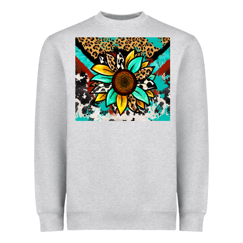 Turquoise Gemstone Sunflower Heavyweight Sweatshirt by Zillion Design Studio | Teevron