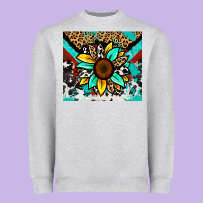 Turquoise Gemstone Sunflower Heavyweight Sweatshirt Designed By Zillion Design Studio
