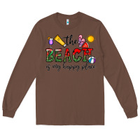 Chestnut the beach is my happy place Long Sleeve Tee - CowhideDigitalArt