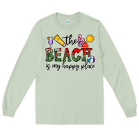 Matcha the beach is my happy place Long Sleeve Tee - CowhideDigitalArt