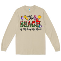 Mushroom the beach is my happy place Long Sleeve Tee - CowhideDigitalArt