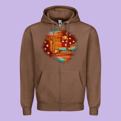 Fall Patch Zipper Hoodie Designed By Jahusdesignshop