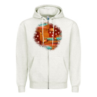 Oatmeal Heather fall patch Zipper Hoodie - JahusDesignShop
