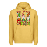 Antique Gold chillin with my gnomies Premium Hoodie - MaliasSmallBusiness