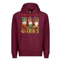 Burgundy chillin with my gnomies Premium Hoodie - MaliasSmallBusiness