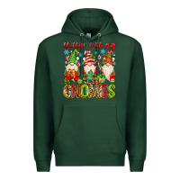 Sports Green chillin with my gnomies Premium Hoodie - MaliasSmallBusiness