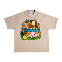 French Oak farm truck animals Urban Heavy Tee - Zillion Design Studio