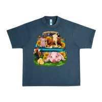 Midnight Navy farm truck animals Urban Heavy Tee - Zillion Design Studio