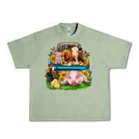 Oil Green farm truck animals Urban Heavy Tee - Zillion Design Studio