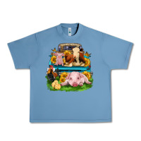 Pebble Blue farm truck animals Urban Heavy Tee - Zillion Design Studio