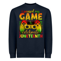 Navy i paused my game celebrate juneteenth Heavyweight Sweatshirt - texasbilliewilder