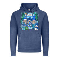Vintage Denim snowman gnome truck Vintage Hoodie - Zillion Design Studio