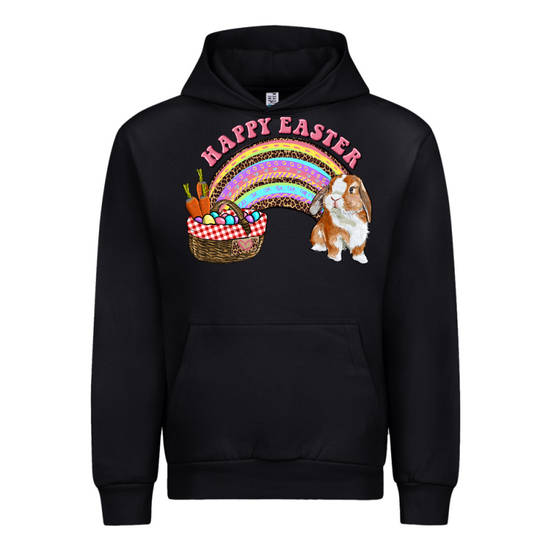 Happy Easter Bunny And Egg Basket Rainbow Urban Hoodie by RanaPortraitStore | Teevron