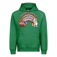 Emerald Happy Easter Bunny And Egg Basket Rainbow Urban Hoodie - RanaPortraitStore