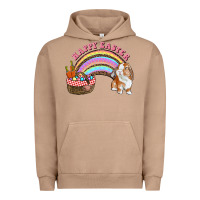 Pigment Burro Happy Easter Bunny And Egg Basket Rainbow Urban Hoodie - RanaPortraitStore