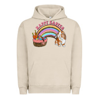 Pigment French Oak Happy Easter Bunny And Egg Basket Rainbow Urban Hoodie - RanaPortraitStore
