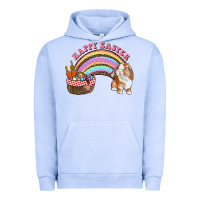 Pigment Grape Ice Happy Easter Bunny And Egg Basket Rainbow Urban Hoodie - RanaPortraitStore