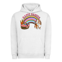 Pigment Lunar Rock Happy Easter Bunny And Egg Basket Rainbow Urban Hoodie - RanaPortraitStore