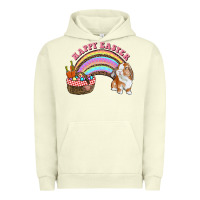 Pigment Pistachio Happy Easter Bunny And Egg Basket Rainbow Urban Hoodie - RanaPortraitStore