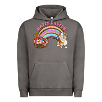 Pigment Tornado Happy Easter Bunny And Egg Basket Rainbow Urban Hoodie - RanaPortraitStore
