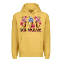 Antique Gold floral ice cream Premium Hoodie - AdoDesignShop