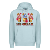 Blue Mist floral ice cream Premium Hoodie - AdoDesignShop