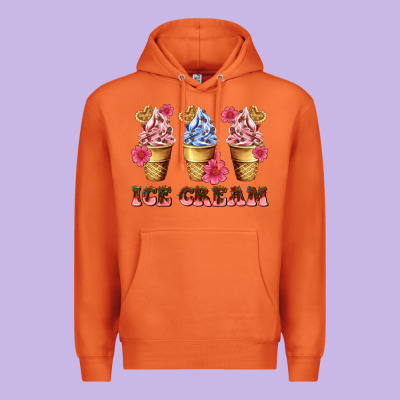 Floral Ice Cream Premium Hoodie Designed By Adodesignshop