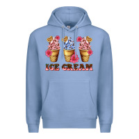 Colony Blue floral ice cream Premium Hoodie - AdoDesignShop